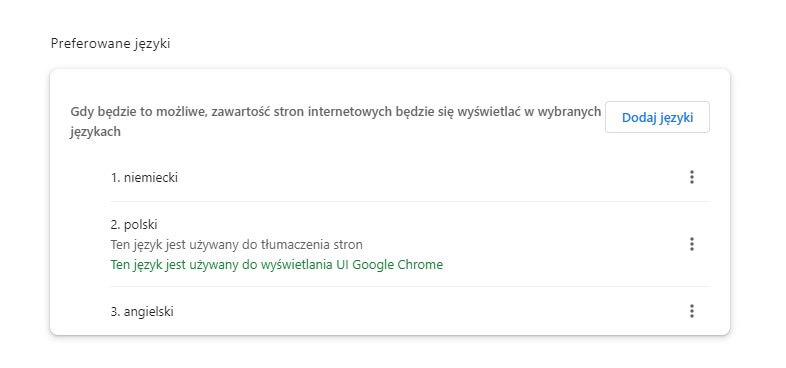 Zmiana języka w wyszukiwarce Google