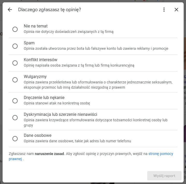 Jak zgłosić opinię w firmowej wizytówce Google